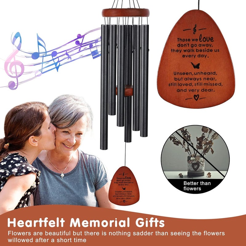 ABEICO Memorial Wind Chimes for Outside, Sympathy Gift for Loss of Loved One Mom Dad, Ideal for Funeral, Remembrance & Bereavement, Outdoor Use - Image 2